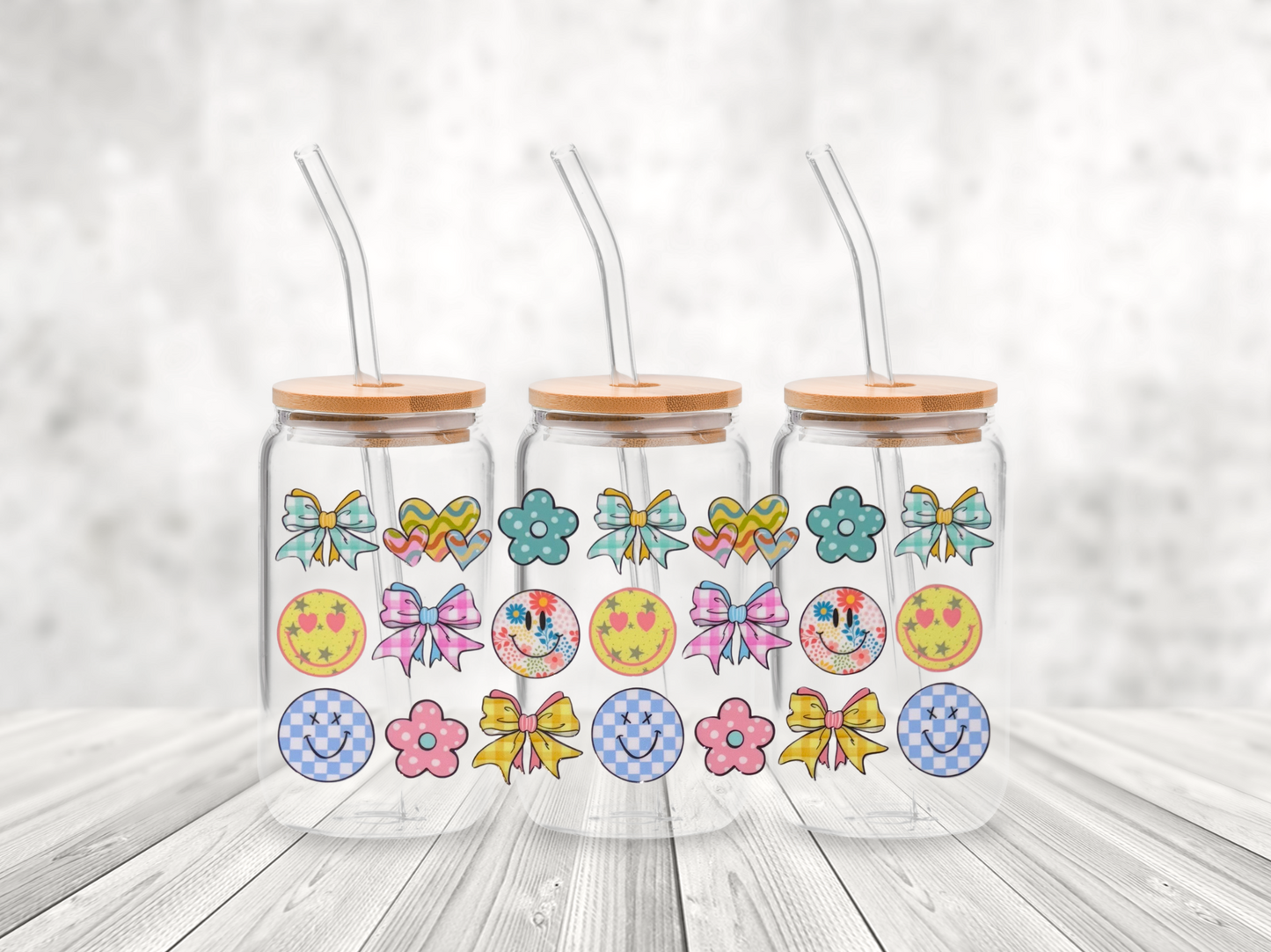 Cute Retro Smiley and Bows