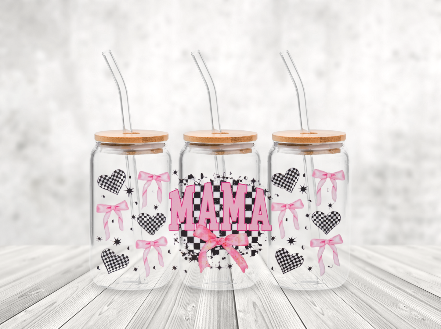 Pink Checkered Mama Bow
