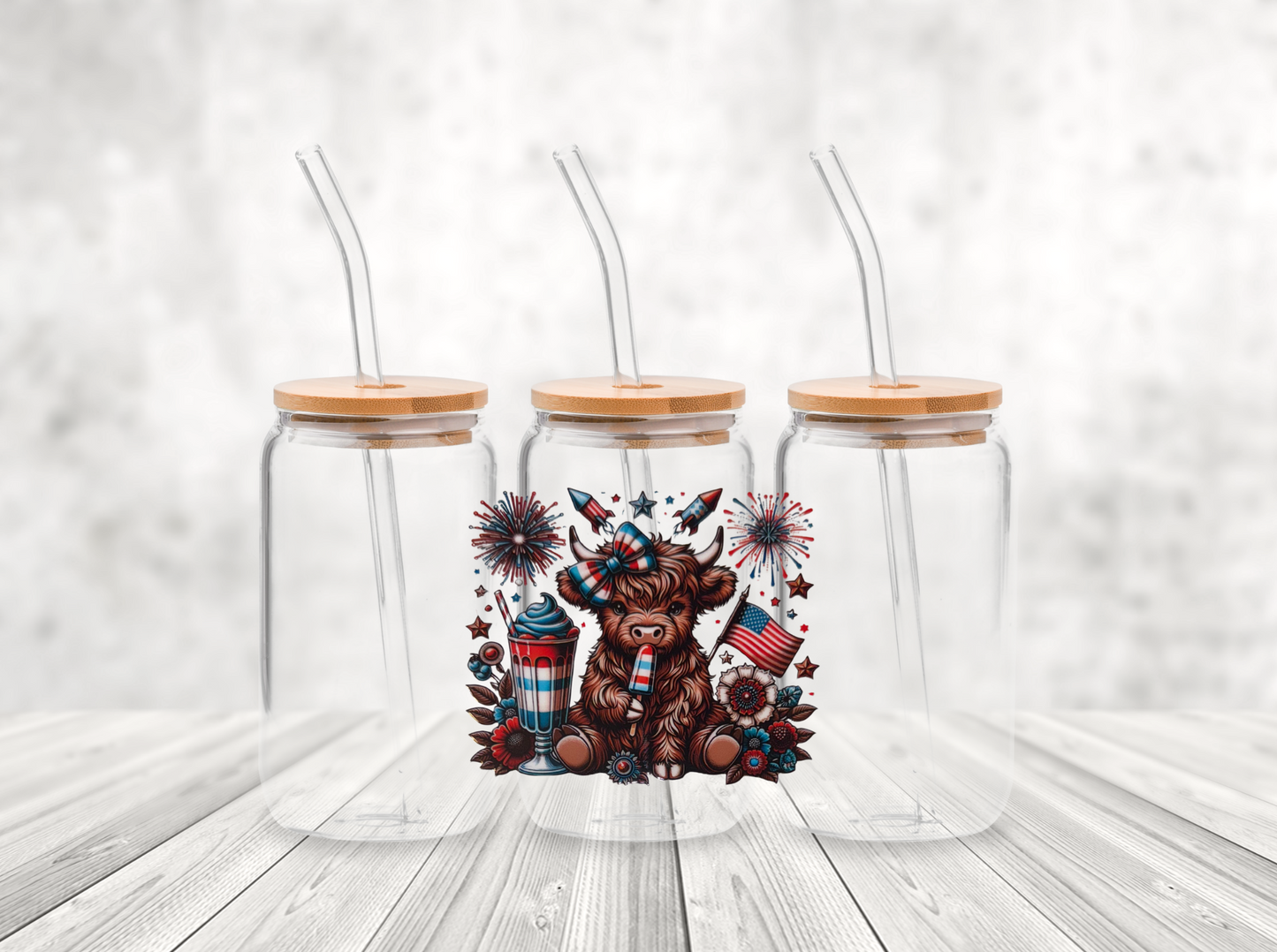 Patriotic Hyland Cow
