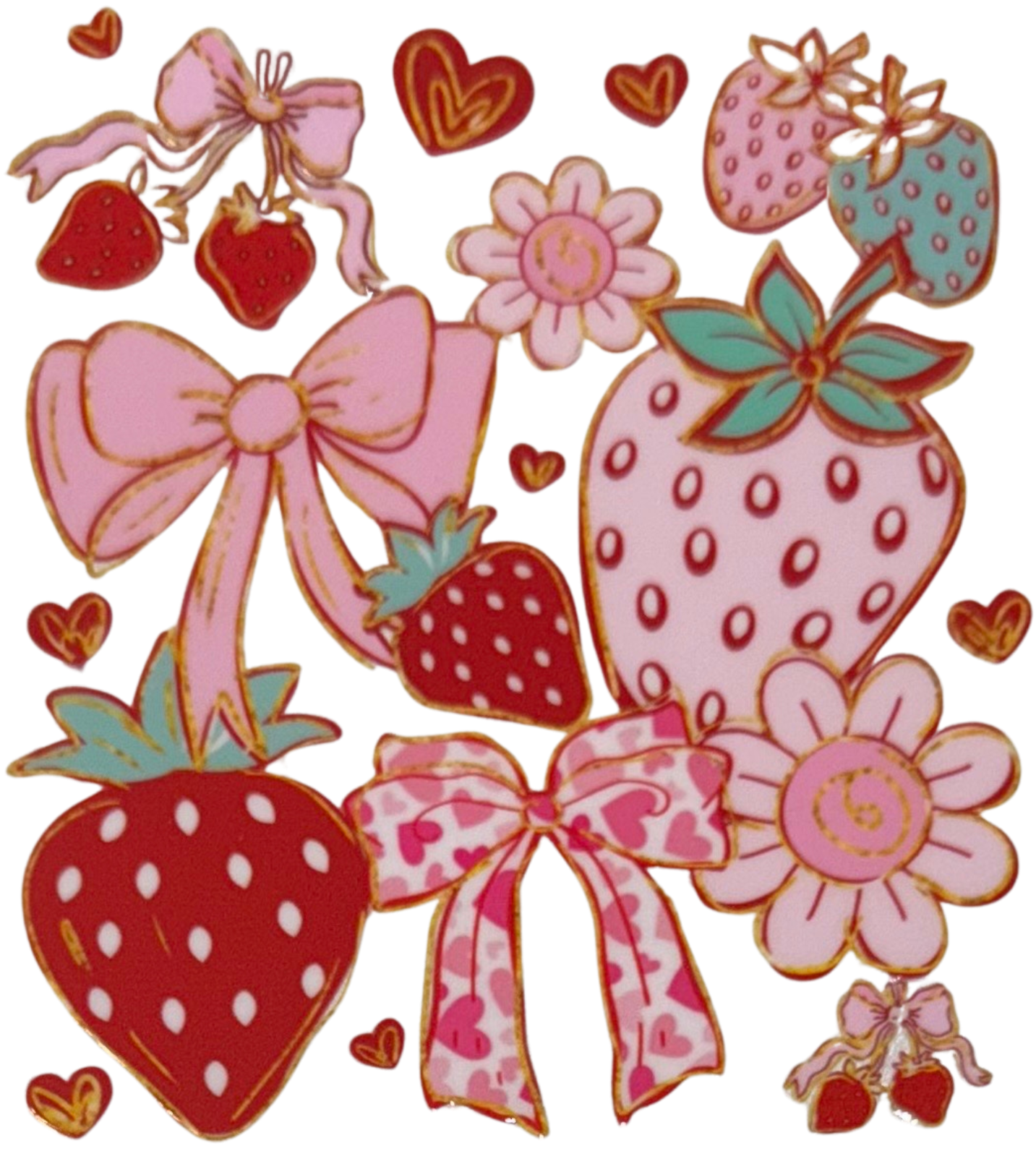 Strawberries, Flowers, and Bows