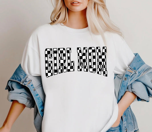 Black Checkered Girl Mom