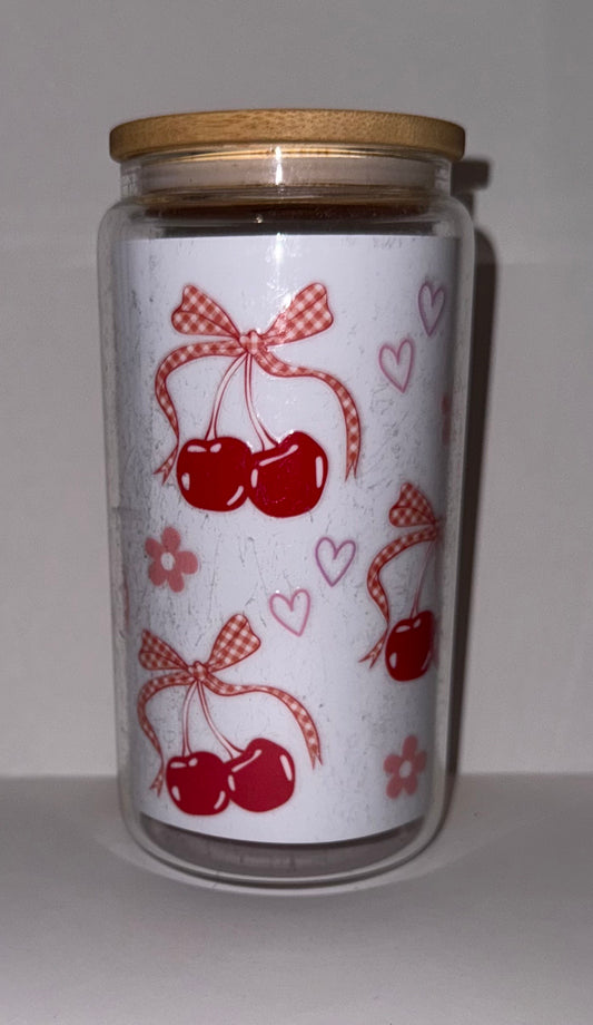 Red Checkered Cherry Bows