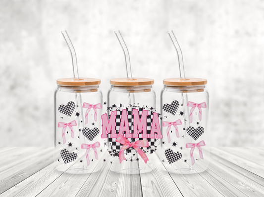 Pink Checkered Mama Bow