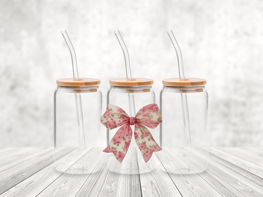 Pink Floral Bow