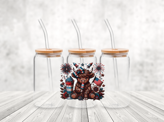 Patriotic Hyland Cow