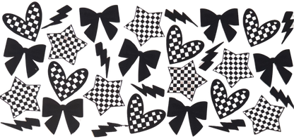 Checkered Hearts and Black Bows
