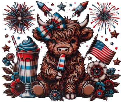 Patriotic Hyland Cow