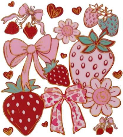 Strawberries, Flowers, and Bows