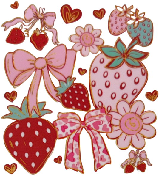 Strawberries, Flowers, and Bows