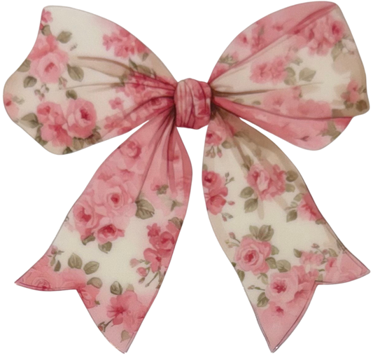 Pink Floral Bow