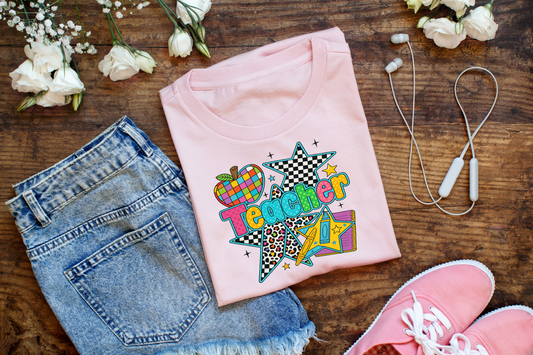 Checkered Teacher w/ Stars